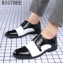 Dress Shoes Leather Men Classic Monk Strap For Formal Coiffeur Italian 2024 Plus Size Fashion Zapatos Hombre