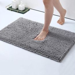 Bath Mats Homaxy Chenille Mat Thicken Non-Slip Bathroom Rug Soft Floor Foot Carpet Absorbent Quick Dry Microfiber Shower Pad Decor