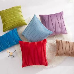 Pillow Solid Color Pillowcase Modern Square Stylish Plush Covers For Home Decor Bedroom Room Zipper Closure Elegant