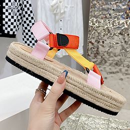 Fashion Designer Crochet Flatform Sandals High Quality Espadrilles Inner Evokes a Summery Mood Unique Touch Enhanced by the Woven Fabric Yifei 127735 Sizes 35-40