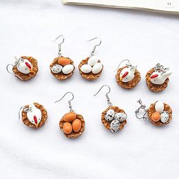 Dangle Earrings Funny Cartoon Drop For Women Cute Simulation Chicken Eggs Trendy Personality Jewelry Accessories