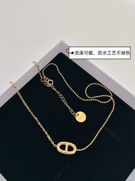 Luxury Copper Long Pig Nose Charm NecklaceNecklace Womens 2024 New Western Versatile Pig Nose Necklace Womens Collar Chain Sweater Chain With Logo