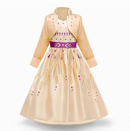 410 Years Cosplay Girls Princess Dresses Frozen 2 Carnival Costume Girls Dress Children Party Clothing Baby Dresses Kids Fancy Ve3920233