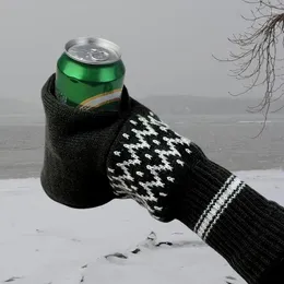 Storage Bags Beer MiBeer Mitten Gloves Insulating Knit MiKnit Stitched Drink MiHolder Keeps Your Cold And Hand Warm