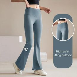 aloll lycra fabric solid Colour women yoga pants high waist sports gym wear leggings elastic fitness lady outdoor sports trousers 2024 new5YRV