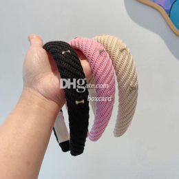 Luxury Pink Headbands Headwear Trendy Wool Knitted Hair Hoop Hair Bands For Daily Outfit Hair Accessories