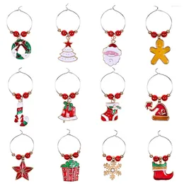 Wine Glasses Christmas Glass Xmas Party Favours Identify Label Rings Tags Marker