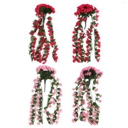 Decorative Flowers Fake Violet Plants Easy To Instal Artificial Plastic Multi Use Lifelike Long Lasting For Outdoor