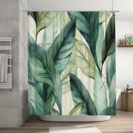 Shower Curtains Watercolor Tropical Foliage Curtain 72x72in With Hooks Personalized Pattern Bathroom Decor