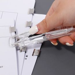 Metal Clip Push Clipper Latest Stapler Paper Fixing Organising Stapler Reusable Portable Push Clamp Not Damage Paper