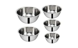 Bowls Serving Bowl Stainless Steel Mixing Non Slip Nesting Whisking Set Kitchen For Store Stirring Marinating