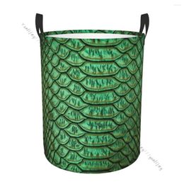 Laundry Bags Bathroom Basket Snake Skin Texture Foldable Hamper Clothes Organiser