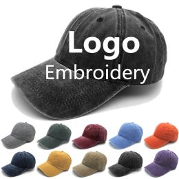 Softball Vintage women's dad hat Outdoor custom logo cotton baseball cap embroidery sports hats Men Washed denim Trucker cap