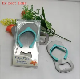 Party Favour 100Pcs The Top Flip Flop Bottle Opener Stainless Steel Slipper With Box Wedding Favours Gifts Openers