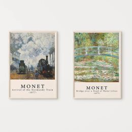 Impressionism Artist Claude Monet Poster Water lilies Canvas Paintings Wall Art Picture for Living Room Home Decoration