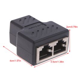 Ethernet Splitter Rj45 Cable Coupler 1 to 2 Female Adapter High Speed Internet Lan Network Connector 2 Ports W3JD