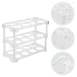 Storage Bags Plastic Stand Transparent Egg Lattice Stackable Frame Flat Container Kitchen Supplies White Rack
