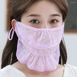 Scarves Wrap Cover Scarf Solid Colour Fishing Sunscreen Outdoor For Women Hanging Ear Face Neck Silk Mask