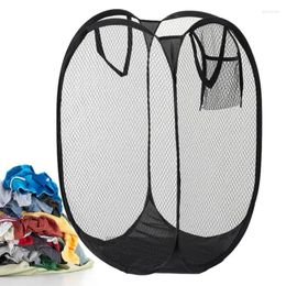 Laundry Bags Folding Basket Portable Hamper Up Mesh Laundri Bag Storage For Dirty Clothes Home