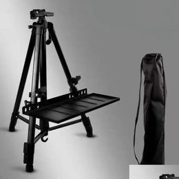 Painting Supplies Portable Metal Sketch Easel Stand 50-150Cm Adjustable Foldable Travel Aluminium Alloy For Outdoor Artist Art 240318 D Dh41G