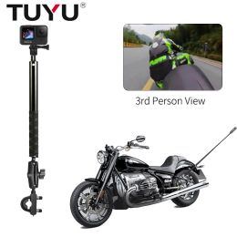 TUYU Aluminium Invisible Selfie Stick Motorcycle Bicycle Bracket for Insta360 go 2 One R X2 Go Pro Max Hero 9 8 7 DJI Accessories