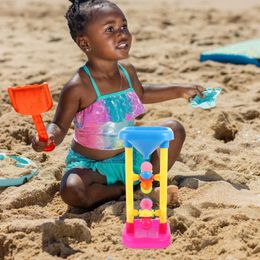 Play Water Sand Fun Wheel Toy Set Plastic Kids Beach Sandbox Toys Outdoor Hourglass Sifting Funnel Summer Table 240403