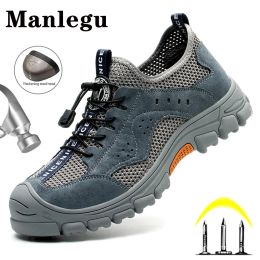 Accessories Steel Toe Safety Boots Men Women Work Shoes Breathable Mesh Work Sneakers PunctureProof Safety Shoes Man Construction Shoes