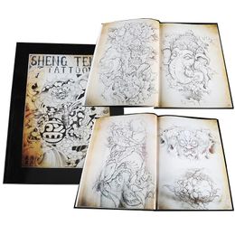 Tattoo Template Album Skull Dragon KOI Fish Pattern Traditional Book Design Picture Supplies A4 Full Cover For Art 240318