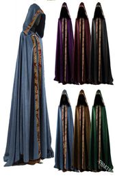 Mediaeval Women Men Vintage Gothic Hooded Cloak Coat Halloween Vampire Devil Wizard Cape Viking Robe Gown Party Cosplay Costume1958484