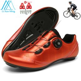 Boots Cycling Shoes Road Bike Orange Women Professional Bicycle Shoes Selflocking Mtb Bicycle Sports Shoes Spd Nonslip Shoes Unisex