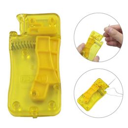 1Pc Automatic Needle Threading Device Yellow Convenient Simple Sewing Tool Home DIY Apparel Sewing Needles Threading Tool Sale