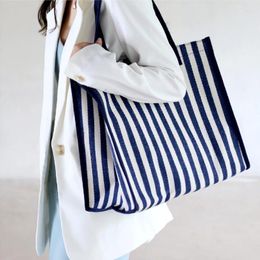 Storage Bags Fashionable One Shoulder Handbag Portable Shopping Bag Big Travel Stripe