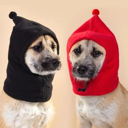 Dog Apparel Hat Winter Warm Pet Cap Solid Color Drawstring Adjustment Headgear For Small Dogs Funny Casual