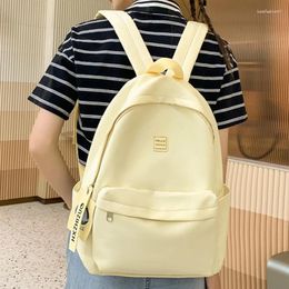 Backpack Nylon For Women Solid Color Fashion Korean Version Schoolbag Female College Students Casual Shoulders Rucksack