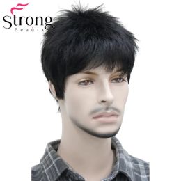 Wigs Short Striaght Full Synthetic Wig for Men Male Hair Fleeciness Realistic Wigs