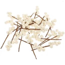 Decorative Flowers 30pcs Xmas Berries Stems Fake Christmas Picks DIY Sticks Party Favours