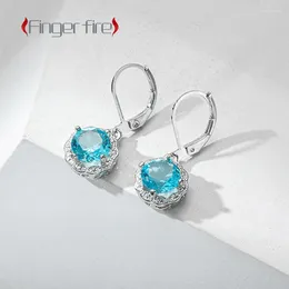 Dangle Earrings Fashion Silver Plated Blue Female Stud Anniversary Gift Beach Party Jewellery Quality Of Life Work Noble