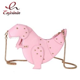 Dinosaur Design Rivets Womens Purses and Handbags Shoulder Chain Bag Designer Small Crossbody Bag Female Clutch Bag Pu Leather 240322