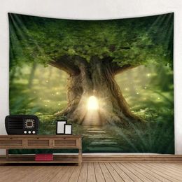 Tapestries Fantasy Tree Tapestry Wall Hanging Mat Multifunctional Table Cloth Cover Picnic Beach Towel Bohemian Decoration