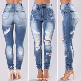 Women's Jeans 2024 Women Buttons Pockets Distressed Ripped Hole Tassel High Waist Denim Pants Streetwear