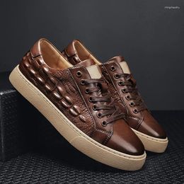 Casual Shoes Men Lace Up Fashion Retro Genuine Leather Dress Oxford Shoe Business Office Footwear