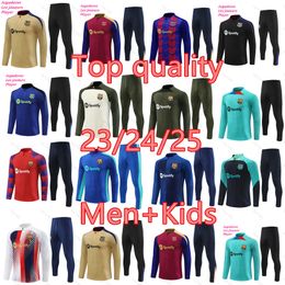 2024 2025 Barcelone Camisetas de soccer Jersey training suit FERRAN PEDRI 23/24/25 Barcelona Half Zip men and kid SET barca football tracksuit outfit Sweater uniform