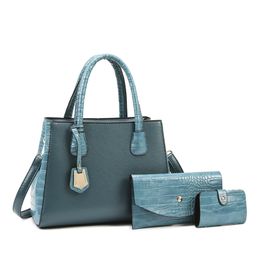 fashion 3pc set women designer handbag crocodile PU leather tote bags with wallet card holders large capacity luxury totes Ladies Handle Crossbody Shoulder Bag