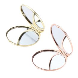 2024 Cosmetic Magnifying Pocket Compact Double-Sided Folding High-Grade Round Metal Makeup Small Mirror Cricle For Purse Travel Ba- for - -