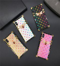 New Luxury Bling Love Heart Bee Cover Square Case for IPhone12ProMAX 11 Promax X XR XSMAX SE2020 678 PLUS Frame Flash Case4161556