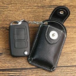 Belt Key Holder Wallet Genuine Leather Men Women Magnetic Snap Keys Organiser Case Bag Mini Waist Hanging Car Keys Housekeeper