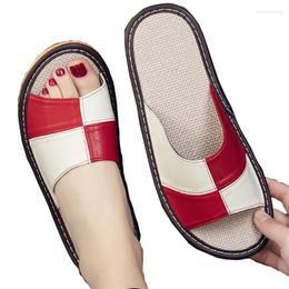 Slippers Comem Casual Nonslip Indoor Shoes Ladies Flat Home Sandals Girls Soft Sole Shoe Summer Slides Women Leather For Female
