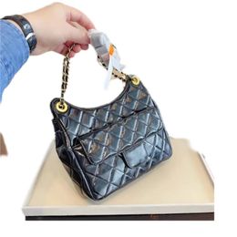 7A Luxury fashion Designer Women's Mini Chain bag Real leather metal chain Messenger Gold series seam connect super all-in-one crossbody bag