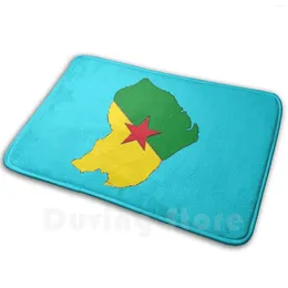 Carpets French Guiana Map With Guianian Flag Mat Rug Carpet Anti-Slip Floor Mats Bedroom Havocgirl Guianan