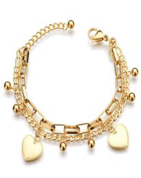 Whole Party Boho Jewelery Adjustable 18K gold Bracelets Lady Heart Charms Goldplated Bracelets Bangles Friends Gifts3810867